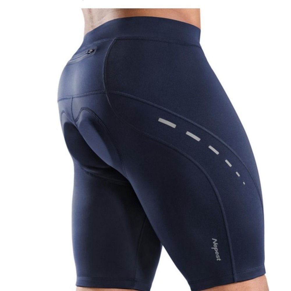 Nepest Men's Bike Shorts 4D Padded Cycling Road Biking Riding size small navy bl